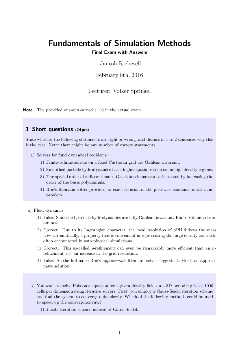Exam solution