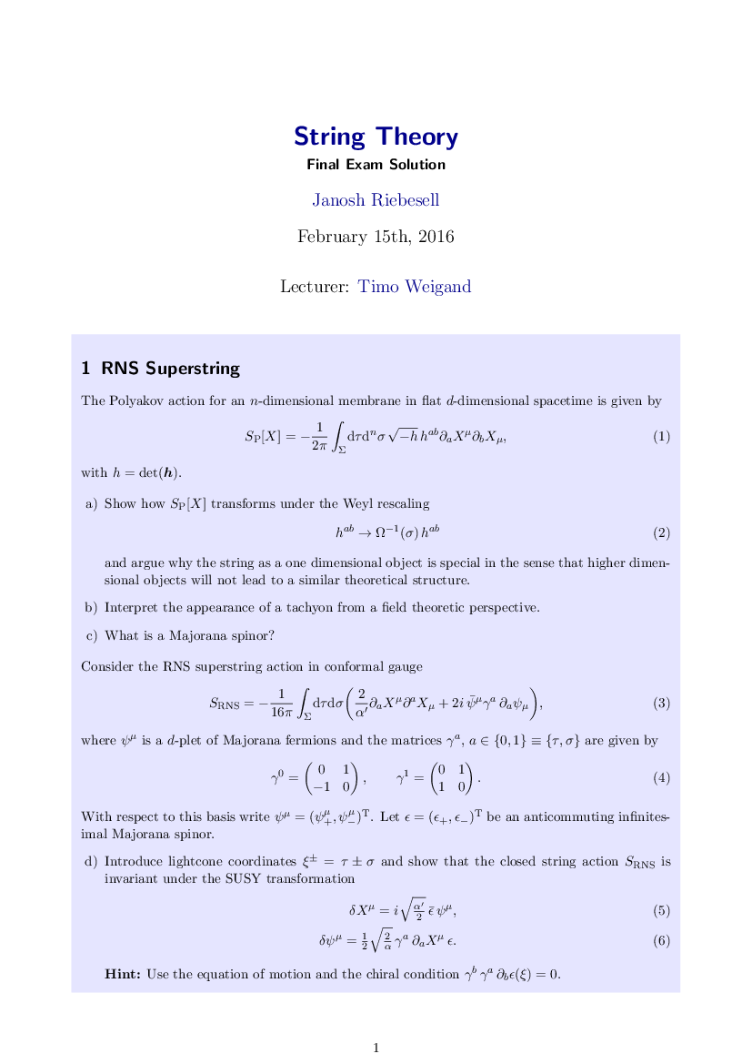 Exam solution