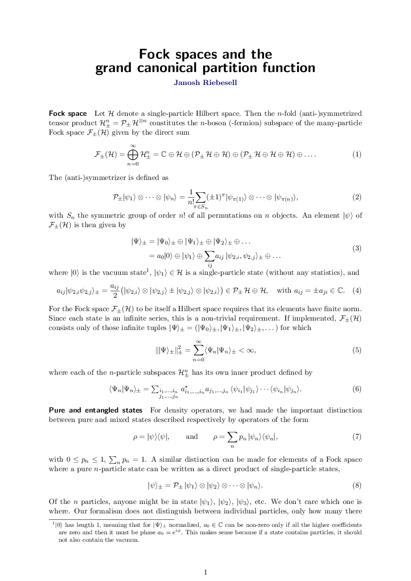 Fock spaces
