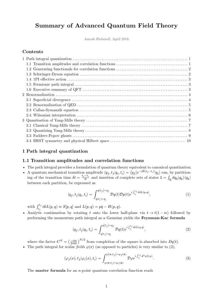 QFT summary